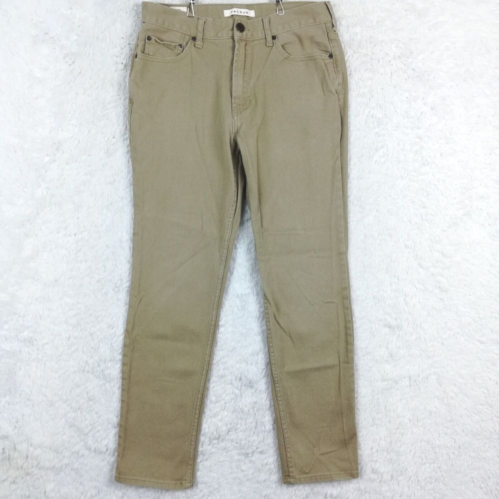 Pacsun Mens Jeans Slim Leg Denim Tan Beige Straight Casual Preppy 32x32